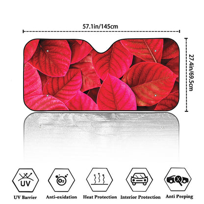 Red Leaf Print Car Windshield Sun Shade