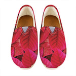 Red Leaf Print Casual Shoes