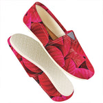 Red Leaf Print Casual Shoes