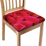 Red Leaf Print Chair Cushion Cover