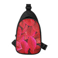 Red Leaf Print Sling Bag