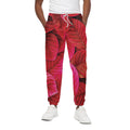 Red Leaf Print Cotton Sweatpants