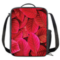 Red Leaf Print Crossbody Lunch Bag