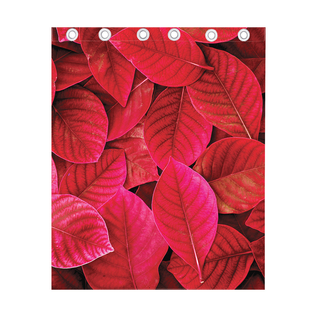 Red Leaf Print Curtain