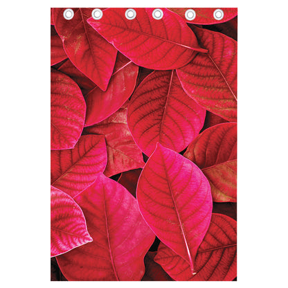 Red Leaf Print Curtain