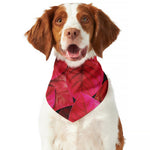 Red Leaf Print Dog Bandana
