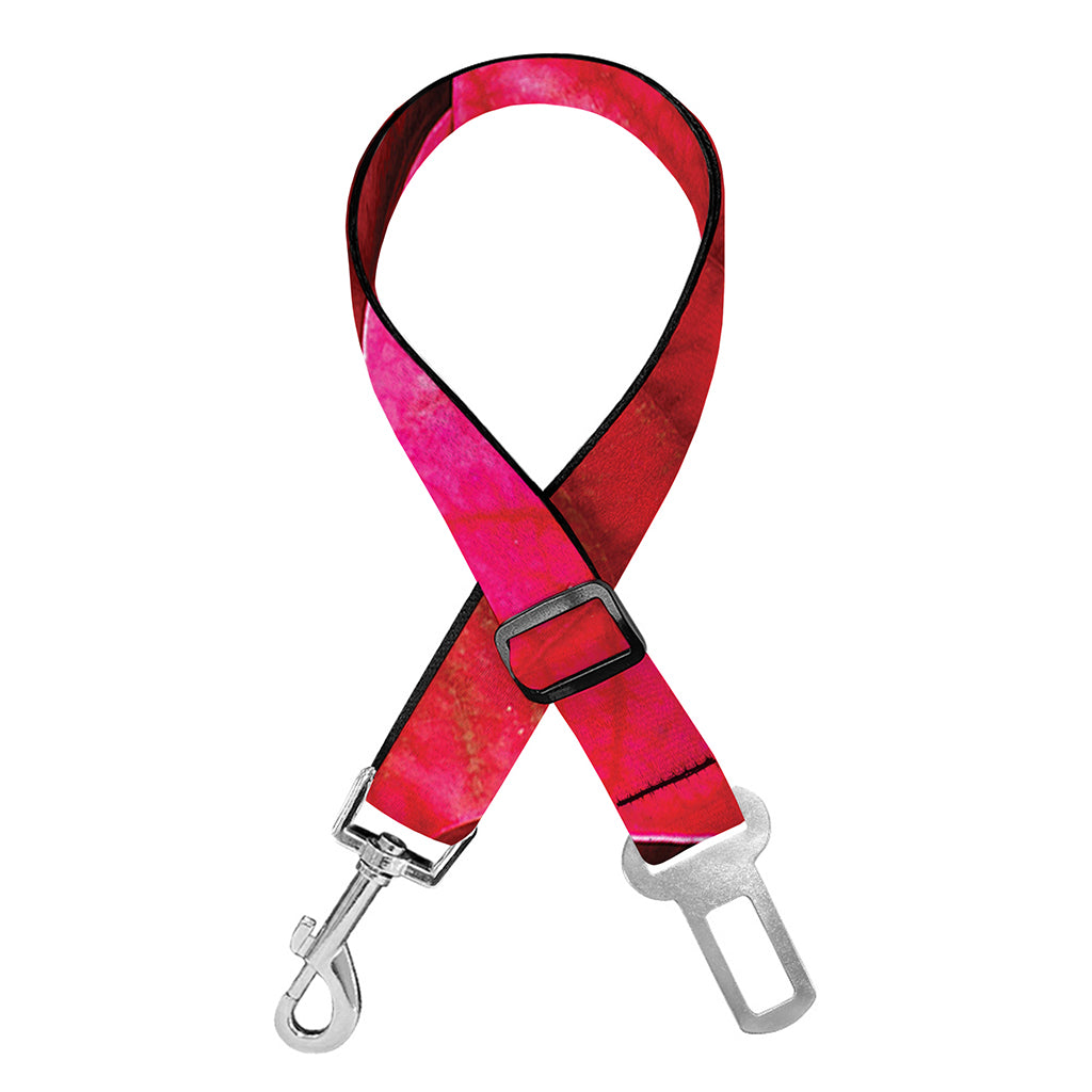 Red Leaf Print Dog Seat Belt