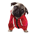 Red Leaf Print Dog Zip Up Hoodie
