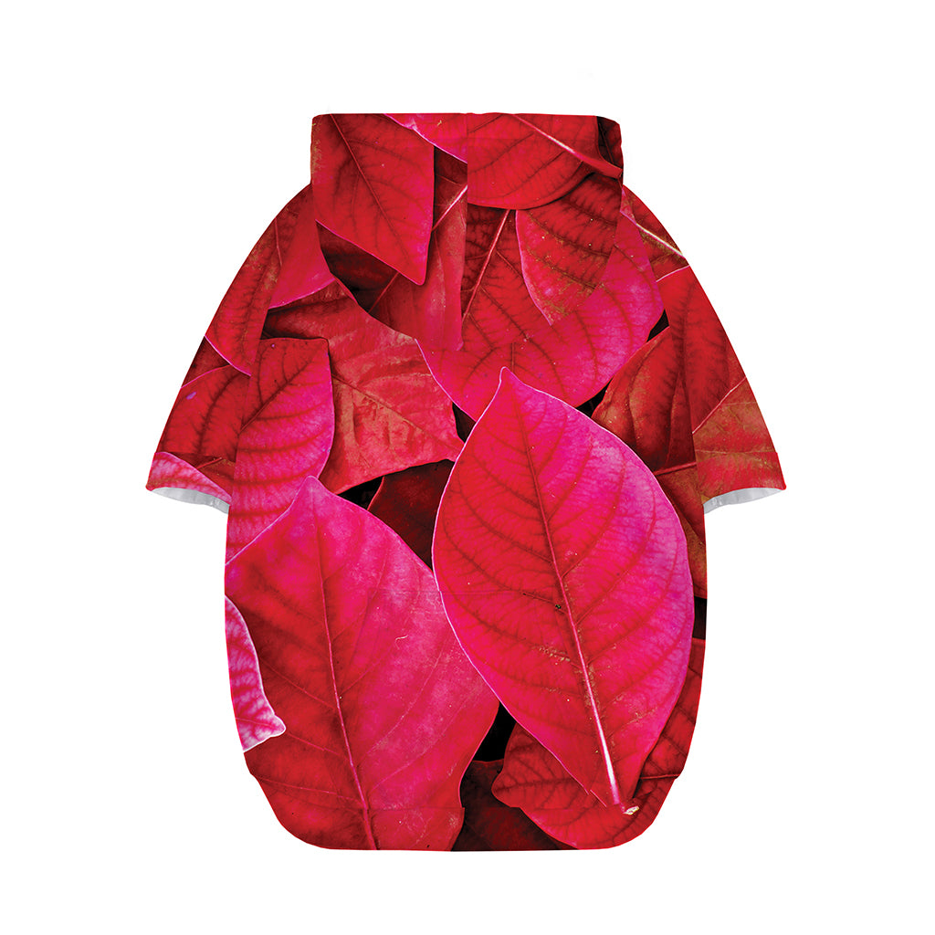 Red Leaf Print Dog Zip Up Hoodie