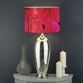 Red Leaf Print Drum Lamp Shade