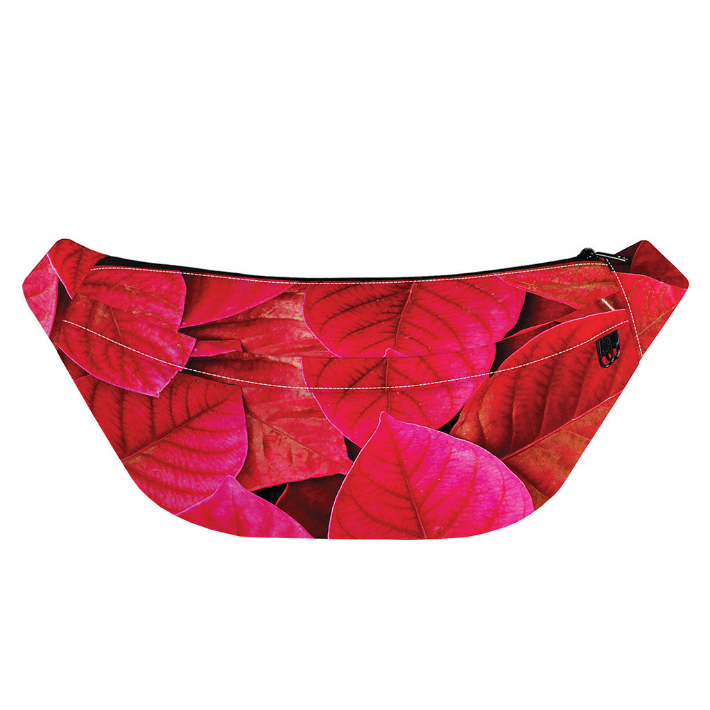 Red Leaf Print Fanny Pack