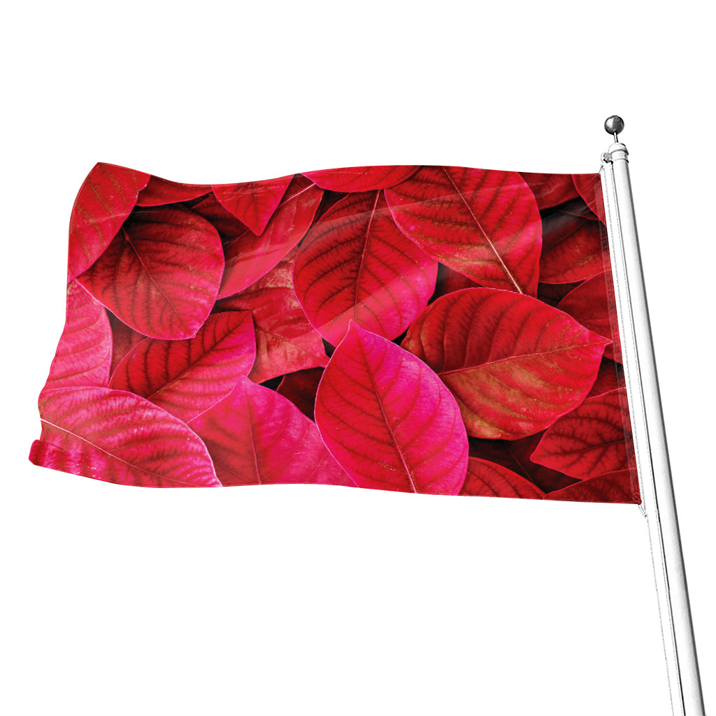 Red Leaf Print Flag