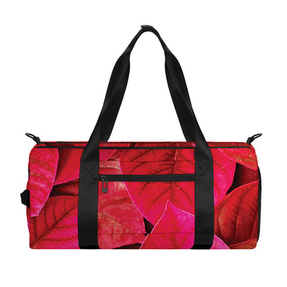 Red Leaf Print Gym Bag