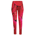 Red Leaf Print High-Waisted Pocket Leggings