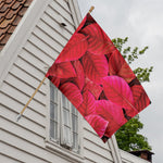 Red Leaf Print House Flag