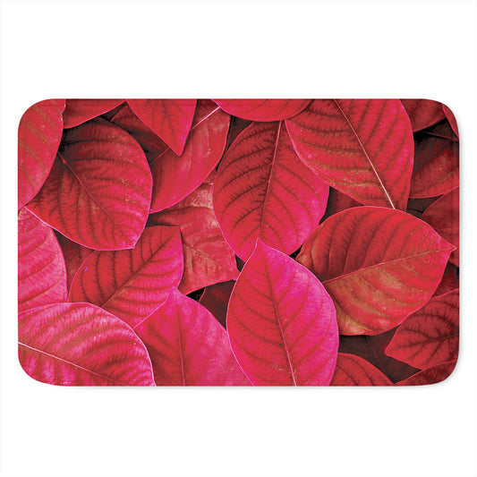 Red Leaf Print Indoor Door Mat