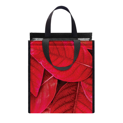 Red Leaf Print Insulated Lunch Tote