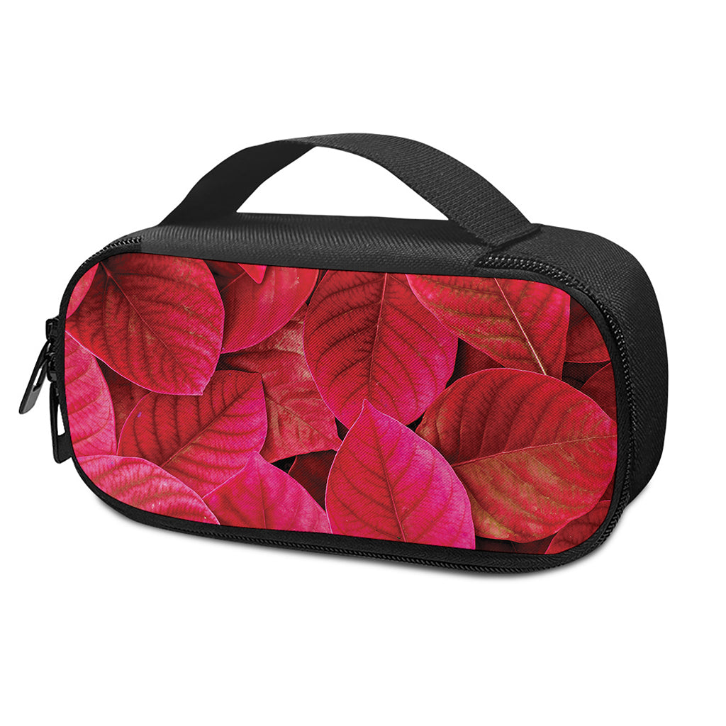 Red Leaf Print Insulin Cooler Travel Case