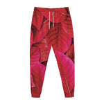 Red Leaf Print Jogger Pants