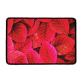 Red Leaf Print Kitchen Mat