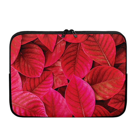 Red Leaf Print Laptop Sleeve
