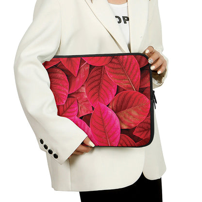 Red Leaf Print Laptop Sleeve