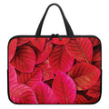 Red Leaf Print Laptop Sleeve With Handle