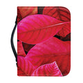 Red Leaf Print Leather Bible Cover