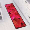 Red Leaf Print Long Kitchen Mat