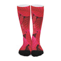 Red Leaf Print Long Socks