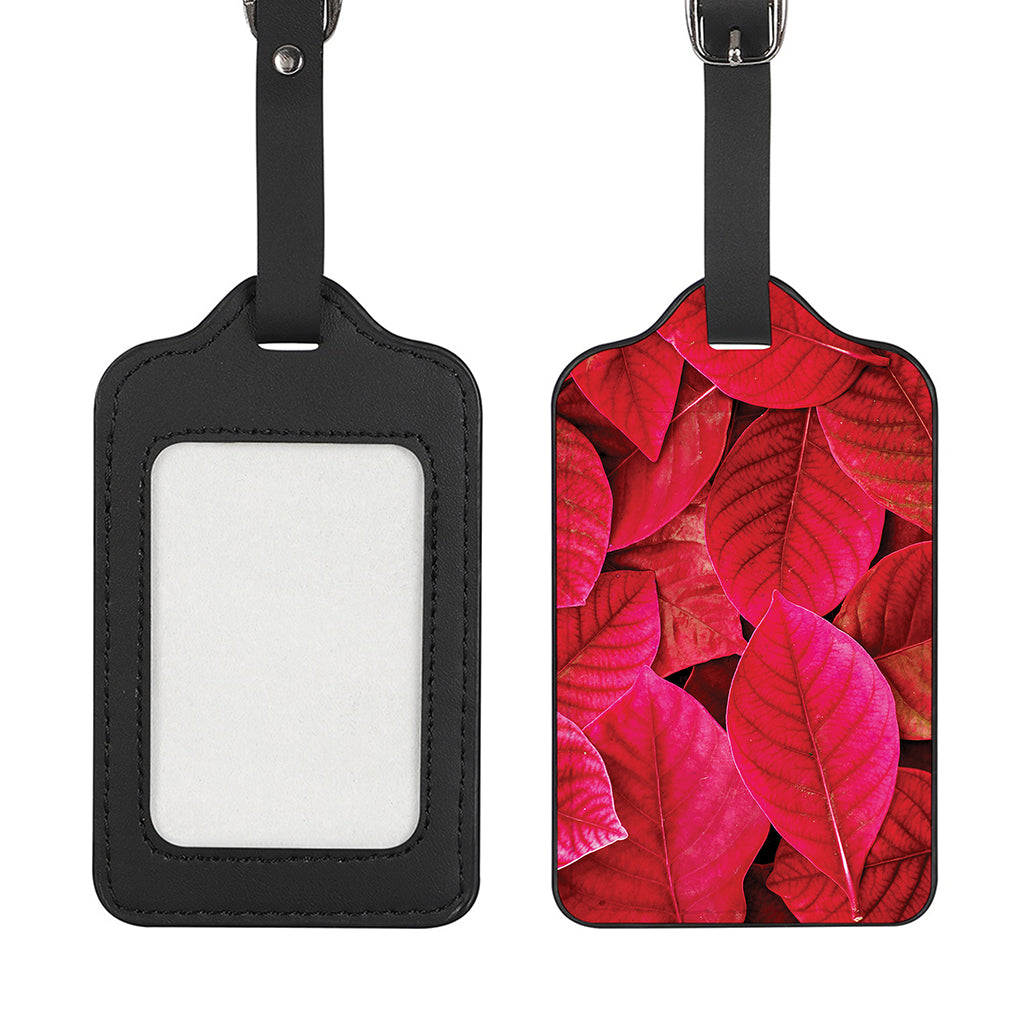 Red Leaf Print Luggage Tag