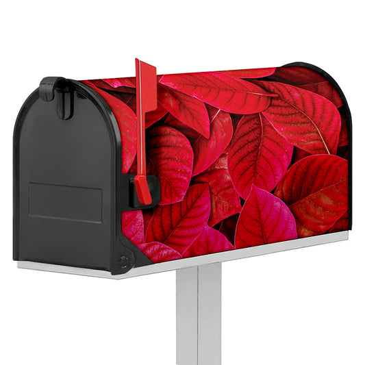 Red Leaf Print Mailbox Cover