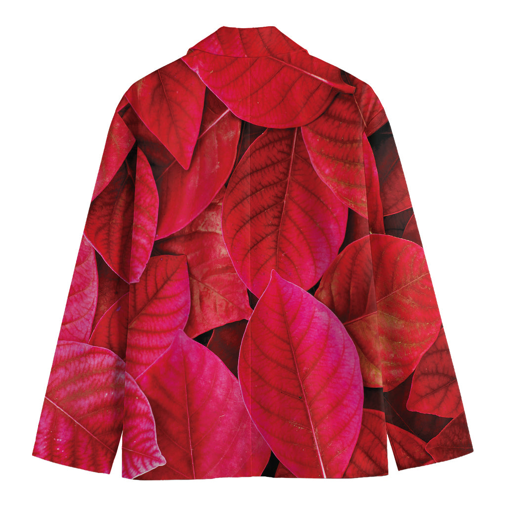 Red Leaf Print Men's Blazer
