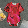 Red Leaf Print Men's Bodysuit