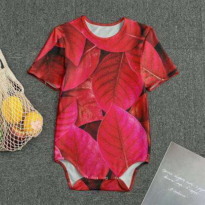 Red Leaf Print Men's Bodysuit