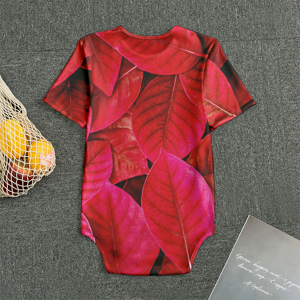 Red Leaf Print Men's Bodysuit