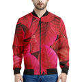 Red Leaf Print Men's Bomber Jacket