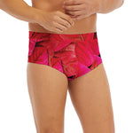 Red Leaf Print Men's Briefs