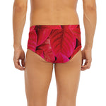 Red Leaf Print Men's Briefs
