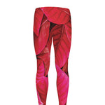 Red Leaf Print Men's leggings