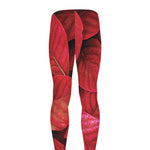 Red Leaf Print Men's leggings