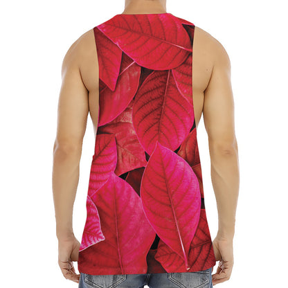 Red Leaf Print Men's Muscle Tank Top