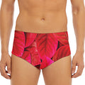 Red Leaf Print Men's Triangle Swim Briefs