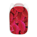 Red Leaf Print Mesh Laundry Hamper