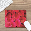 Red Leaf Print Mouse Pad