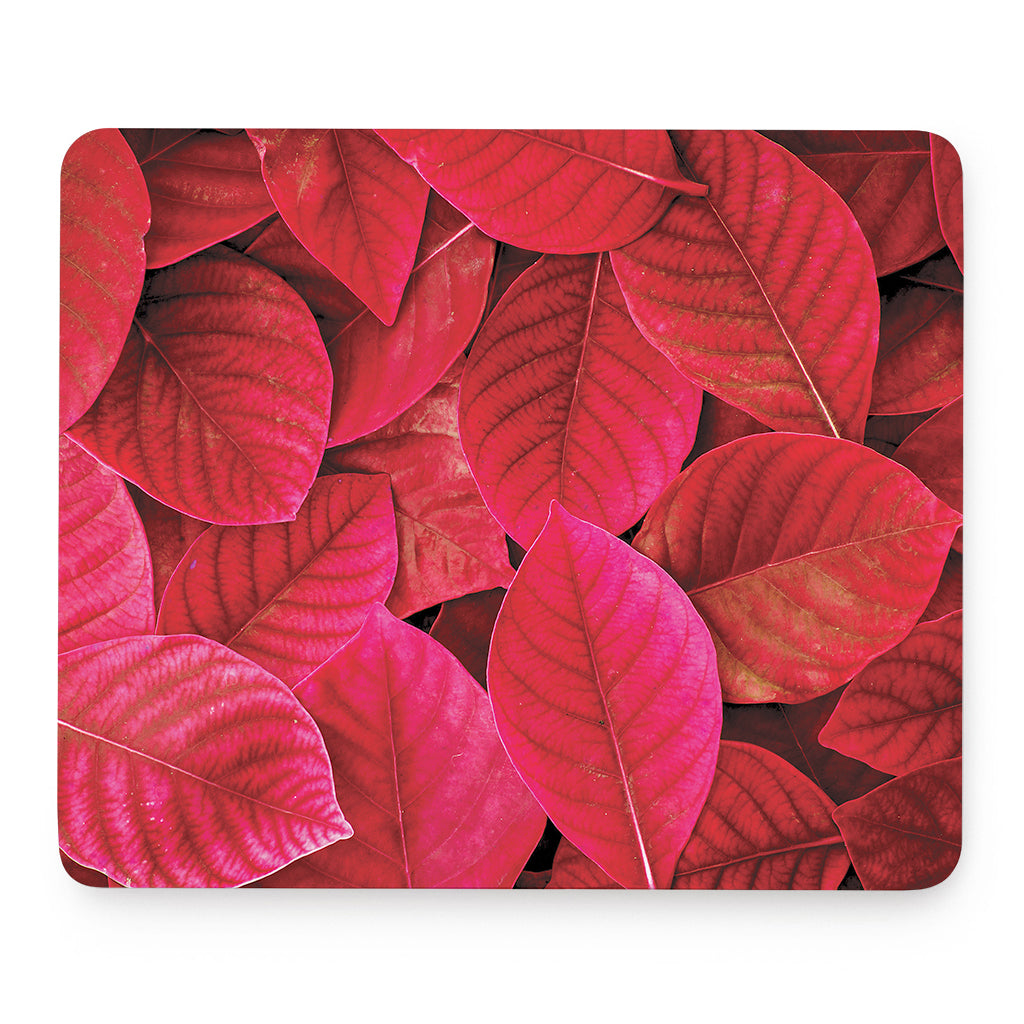 Red Leaf Print Mouse Pad