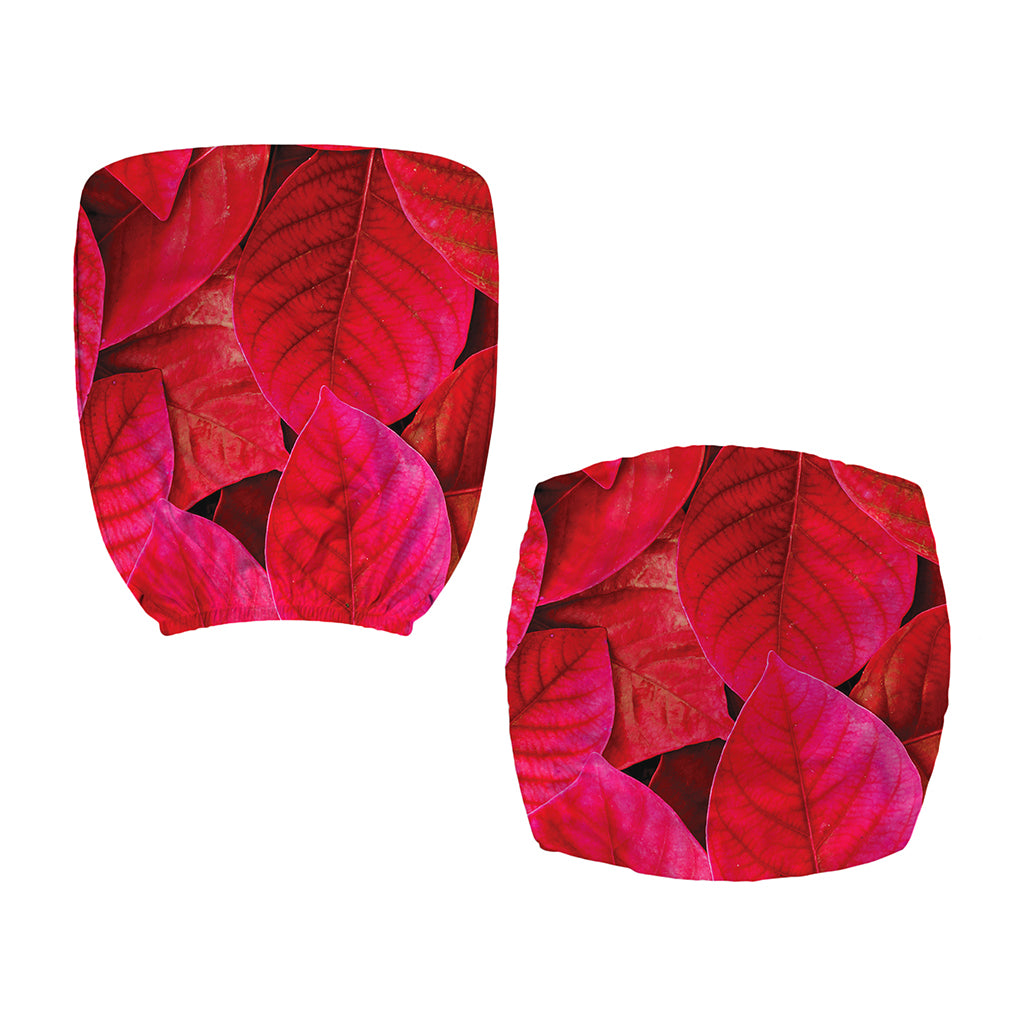 Red Leaf Print Office Chair Cover