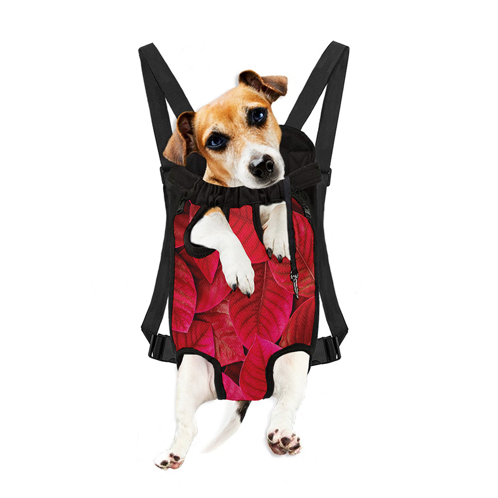 Red Leaf Print Pet Carrier Backpack