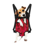 Red Leaf Print Pet Carrier Backpack