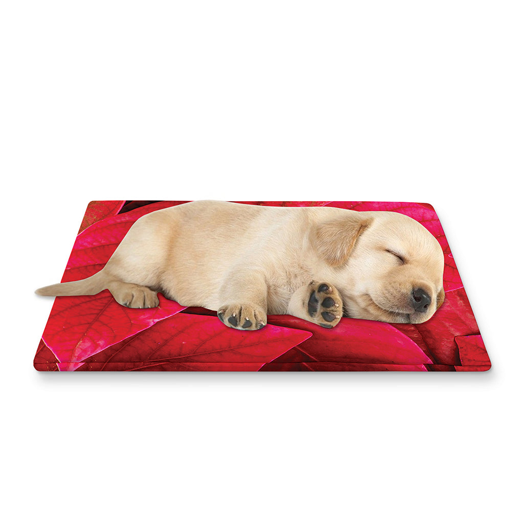 Red Leaf Print Pet Cooling Mat Cover